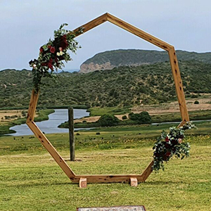 Wedding Arch – Wooden Hex | Hills Wedding and Event Hire